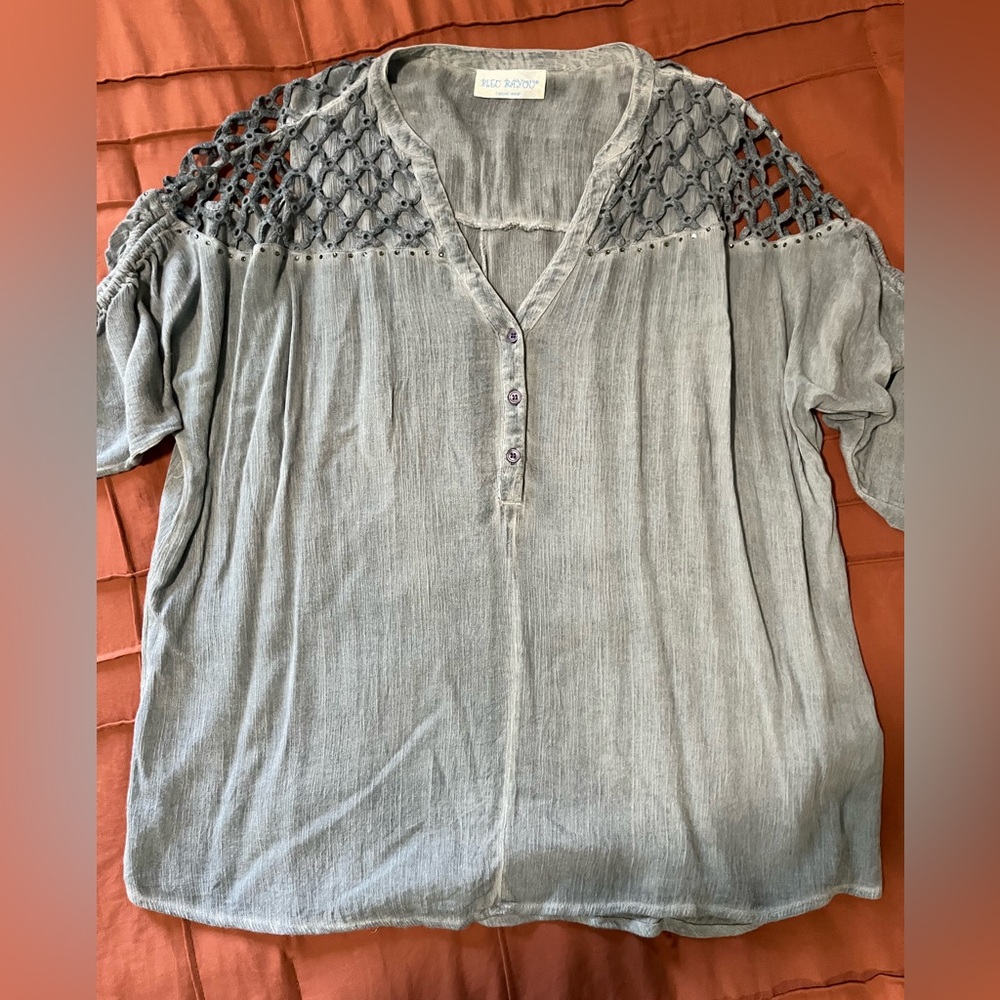 Boutique Blue XL Oversized Women's Top